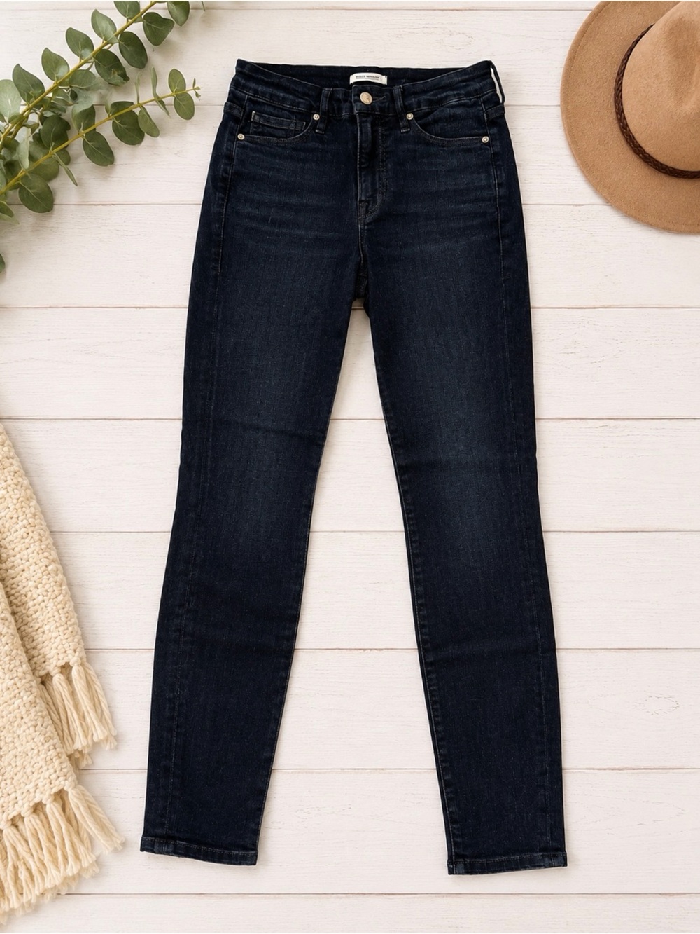 Good American Good Legs Black High Rise Skinny Jeans Size 6/28 USA